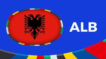Albania flag stylized for European football tournament qualification. vector