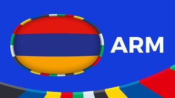 Armenia flag stylized for European football tournament qualification. vector