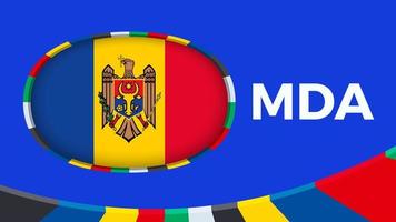 Moldova flag stylized for European football tournament qualification.