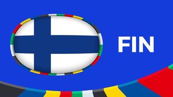 Finland flag stylized for European football tournament qualification. vector