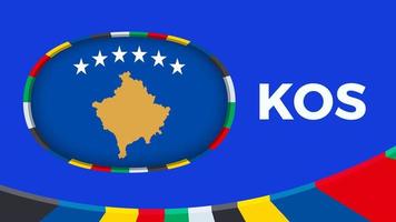 Kosovo flag stylized for European football tournament qualification. vector