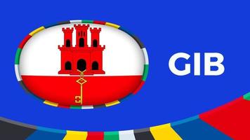 Gibraltar flag stylized for European football tournament qualification. vector