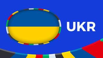 Ukraine flag stylized for European football tournament qualification. vector