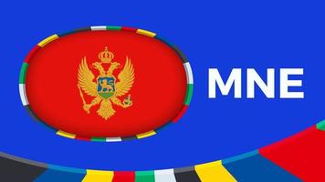 Montenegro flag stylized for European football tournament qualification. vector