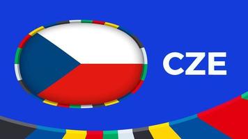 Czech Republic flag stylized for European football tournament qualification. vector