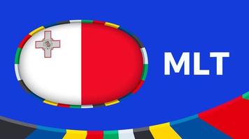 Malta flag stylized for European football tournament qualification. vector