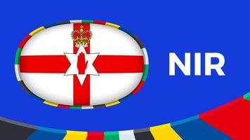 Northern Ireland flag stylized for European football tournament qualification. vector