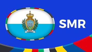 San Marino flag stylized for European football tournament qualification. vector