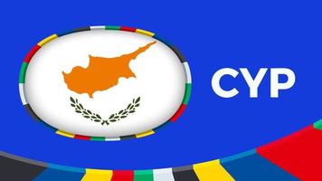 Cyprus flag stylized for European football tournament qualification. vector