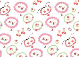 Seamless pattern of children's jewelry. Rings, earrings and bracelet for girls. Fashion, jewelry concept. vector