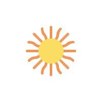 icono del sol. símbolo de fondo de cartel de viaje de verano de estilo simple. elemento de diseño del logo de la marca sun. impresión de camisetas de sol. vector para pegatina.