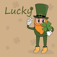 St. Patrick's Day greeting card with leprechaun vector