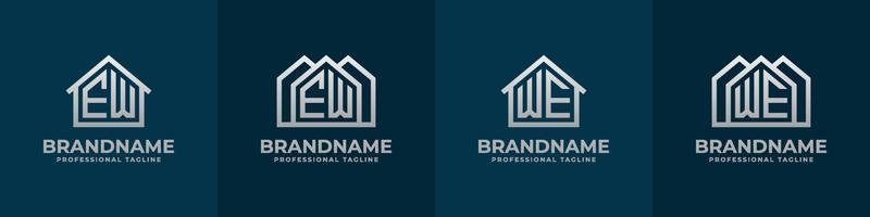 Letter EW and WE Home Logo Set. Suitable for any business related to house, real estate, construction, interior with EW or WE initials. vector