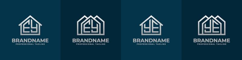 Letter EY and YE Home Logo Set. Suitable for any business related to house, real estate, construction, interior with EY or YE initials. vector