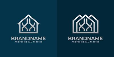 Letter XX Home Logo Set. Suitable for any business related to house, real estate, construction, interior with XX initials. vector