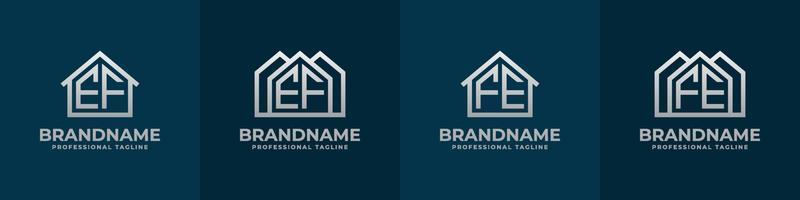 Letter EF and FE Home Logo Set. Suitable for any business related to house, real estate, construction, interior with EF or FE initials. vector