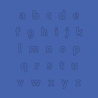 conjunto de mano dibujado letras en garabatear estilo en azul antecedentes. vector