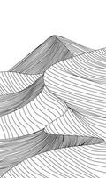 A line drawing of a mountain range. Hand drawn vector illustration.