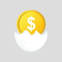 illustration of saving with eggs and coins vector