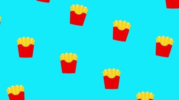 veloce cibo patatine fritte sfondo video