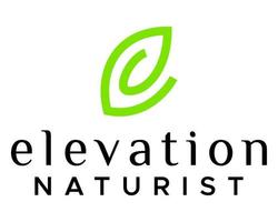 Letter e monogram natural leaf logo design. vector