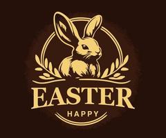 Easter bunny logo template. Cute rabbit vector illustration.