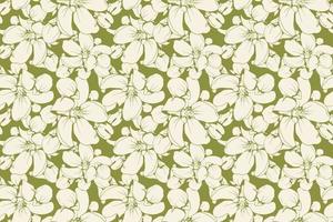 Floral pattern seamless vector background. Foliage and flower wallpaper design of nature.