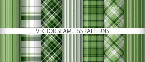 Set textile plaid seamless. Pattern check fabric. Texture vector tartan background.