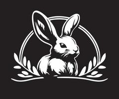 Bunny logo template. Cute rabbit vector illustration.