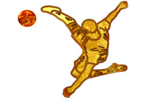 football icon of player jump and doing acrobatic bicycle kicking a ball png