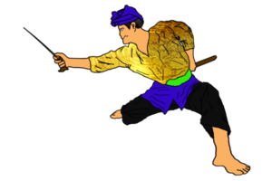 icon martial art Malay show skill dance stand movement with traditional weapon png