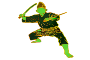 icon martial art Malay show skill movement with two machetes weapon png