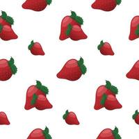 Seamless pattern with ripe red strawberries on white. Pattern, wrapping paper. vector