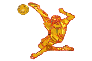 football icon of player jump and doing acrobatic bicycle kicking a ball png