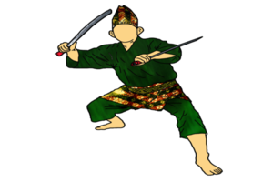 icon martial art Malay show skill movement with two machetes weapon png