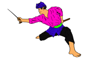 icon martial art Malay show skill dance stand movement with traditional weapon png