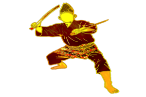 icon martial art Malay show skill movement with two machetes weapon png