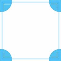 Square tile frame border line vector. Blue circles on the corners. Border with empty space. vector