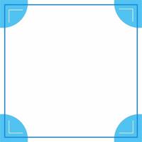 Square tile frame border line vector. Blue circles on the corners. Border with empty space. vector