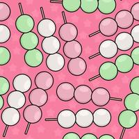 Seamless pattern with Dango, for decoration. Pink background. vector