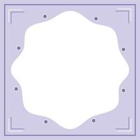 Violet and white wavy circle background color with stripe line shape. Frame for social media post and web internet ads. vector