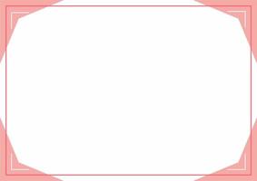 Simple pink line square frame. Pink corners. Distorted triangles. Empty space. Border for picture. vector