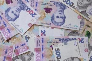 close up of two hundred and five hundred hrivnya banknotes photo