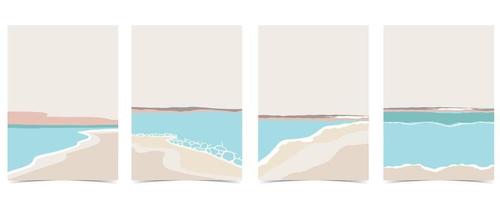 Beach background with sun,sea and sky in the daytime with pastel color vector