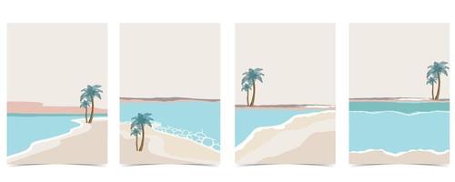 Beach background with sun,sea and sky in the daytime with pastel color vector