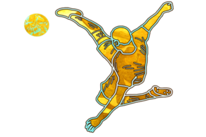 futebol ícone do jogador saltar e fazendo acrobático bicicleta chutando uma bola png