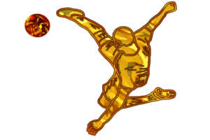 football icon of player jump and doing acrobatic bicycle kicking a ball png
