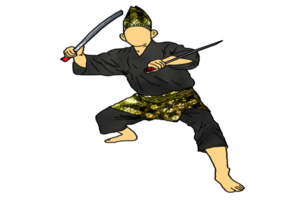 ícone marcial arte malaio mostrar habilidade movimento com dois facões arma png