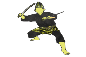 ícone marcial arte malaio mostrar habilidade movimento com dois facões arma png