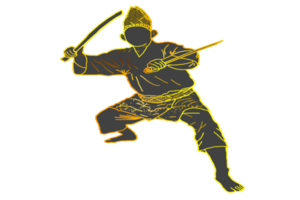 icon martial art Malay show skill movement with two machetes weapon png